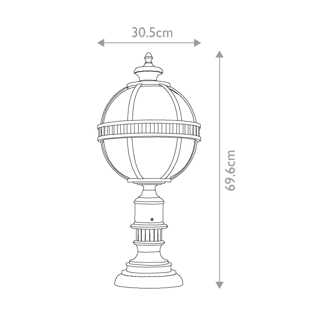 Lampada da esterno a colonna Halleron bronzo E14 IP44