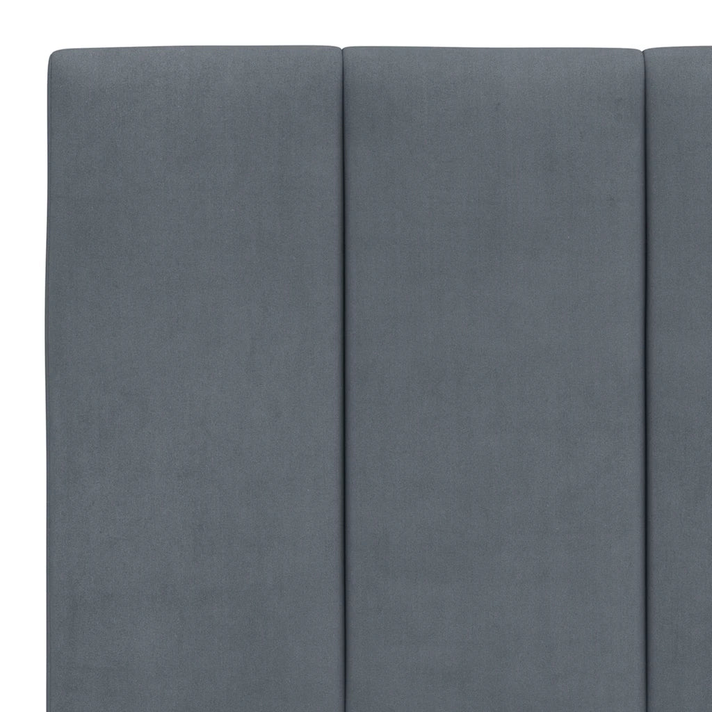 Letto matrimoniale | Letto per adulti | Giroletto senza Materasso Hanko Grigio Scuro 160x200 cm Velluto