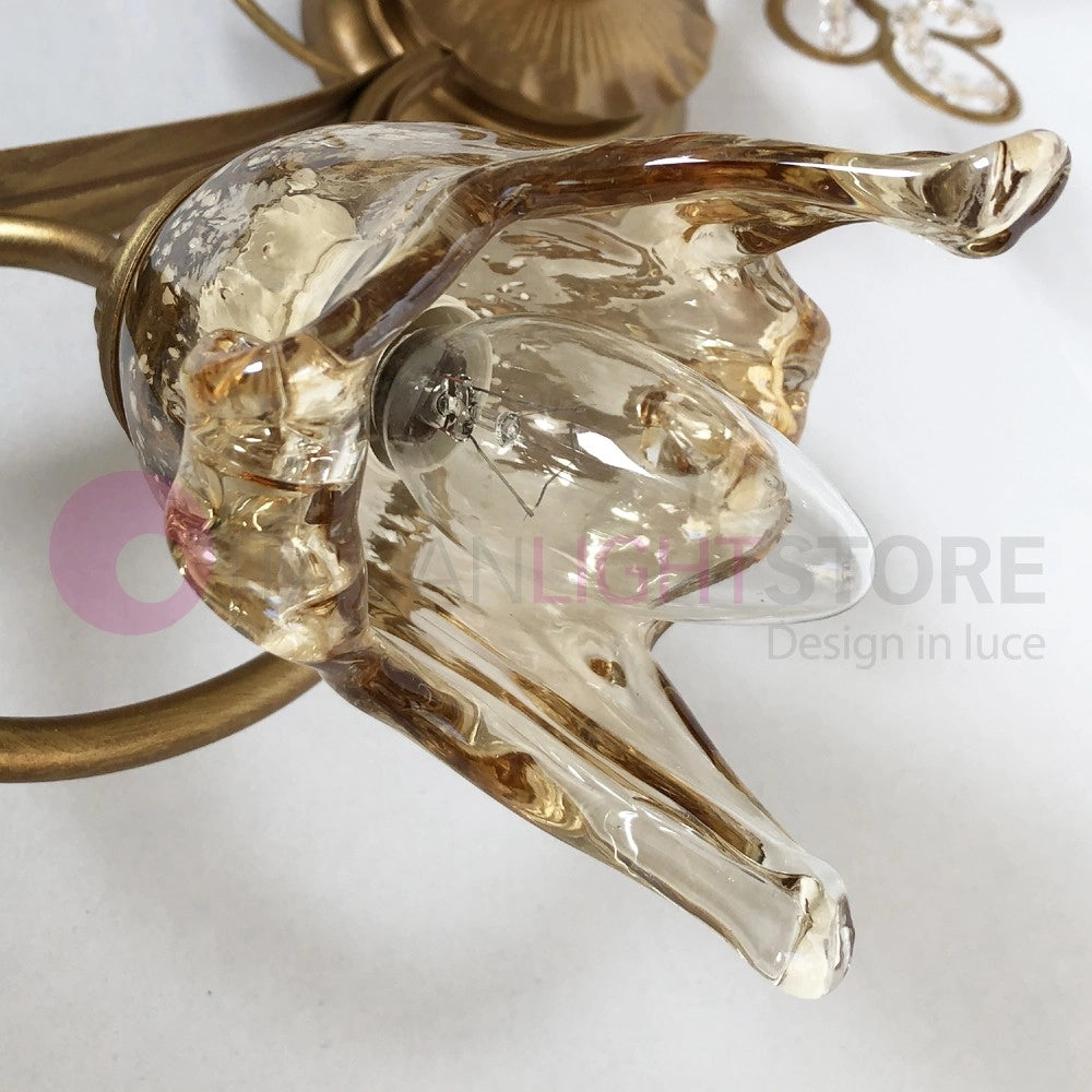 SOFIA Lampada a Parete e Soffitto Plafoniera 2 Luci Stile Classico Rustico