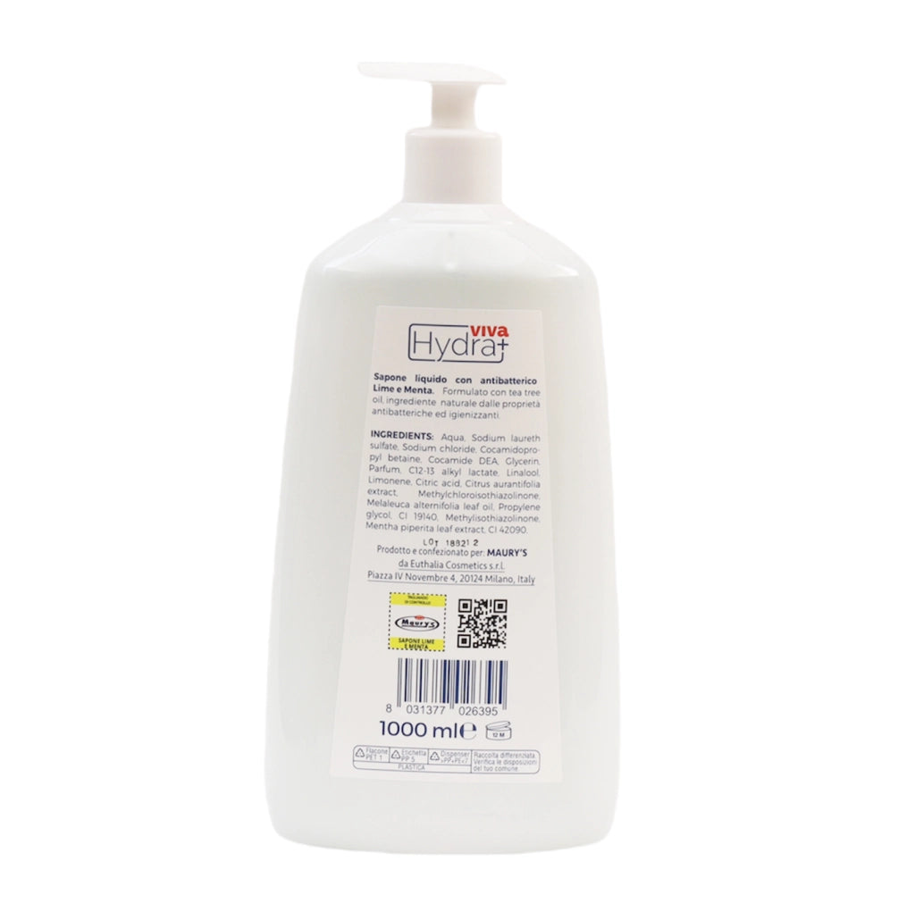 HYDRA VIVA+ SAPONE CON ANTIBATTERICO 1 LT LIME E MENTA