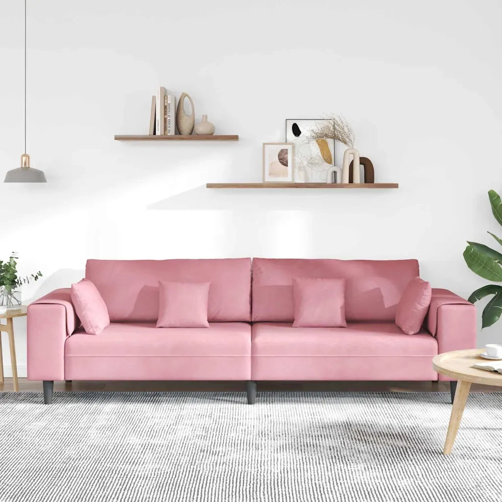 Divano Rosa 250 x 77 x 76 cm Velluto 3335156