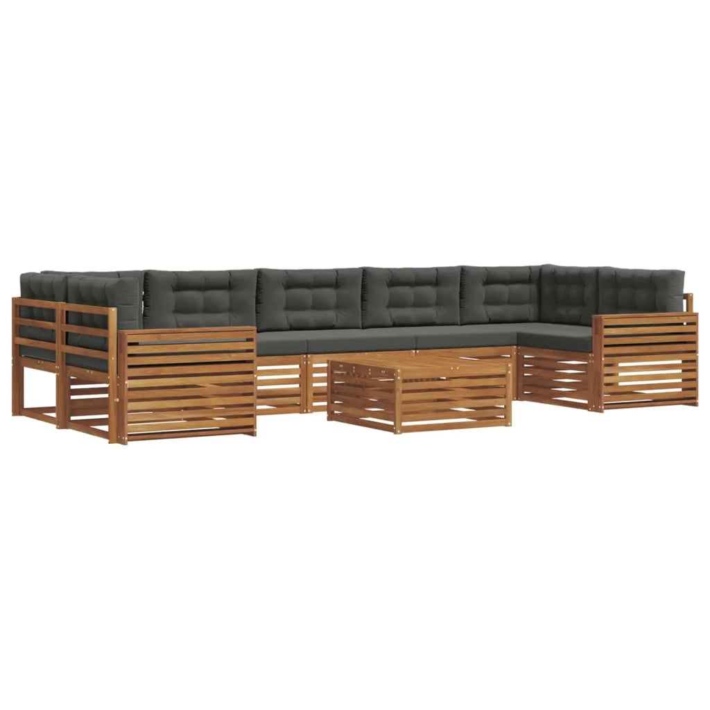 Set di divani da esterno con cuscino 8 pcs Naturale e Antracite 3373187