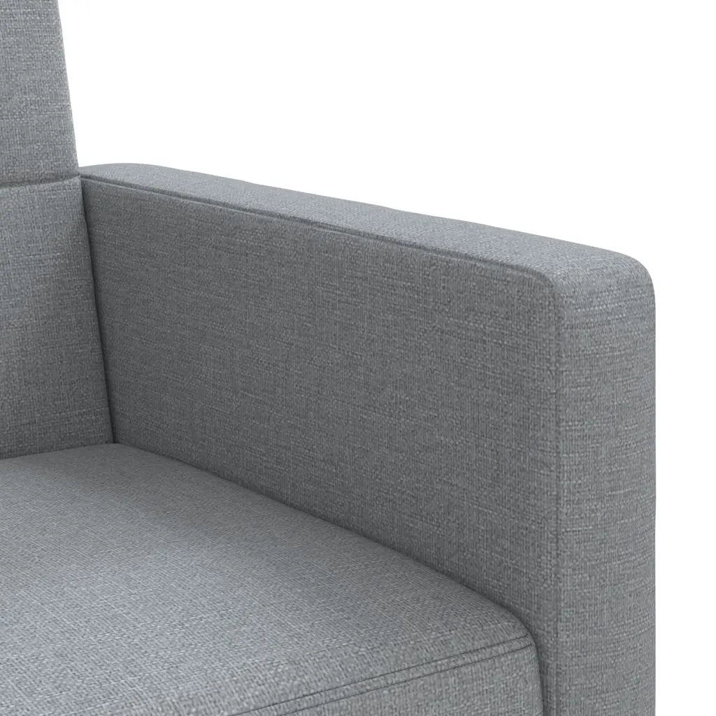 Divano Letto con Cuscini Grigio Chiaro in Tessuto 351875