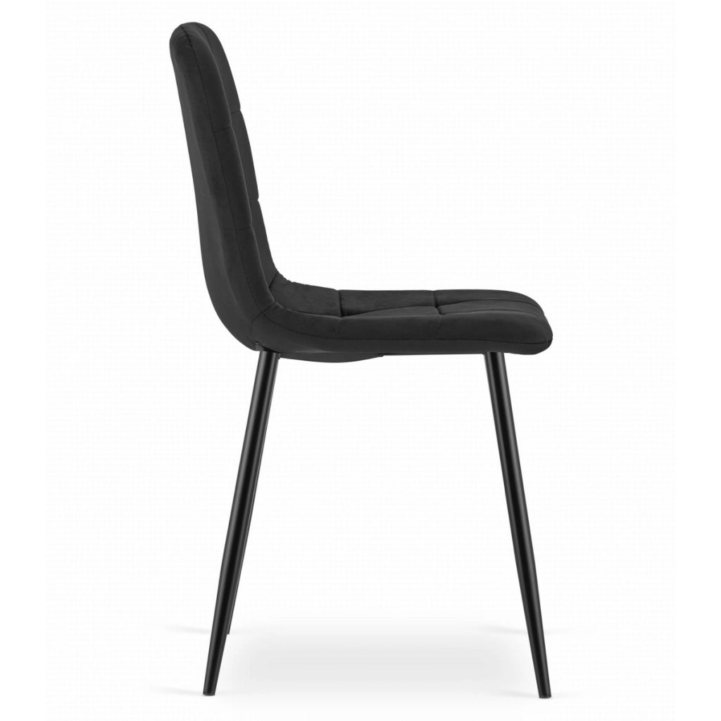 Sedia Kara in velluto nero e metallo