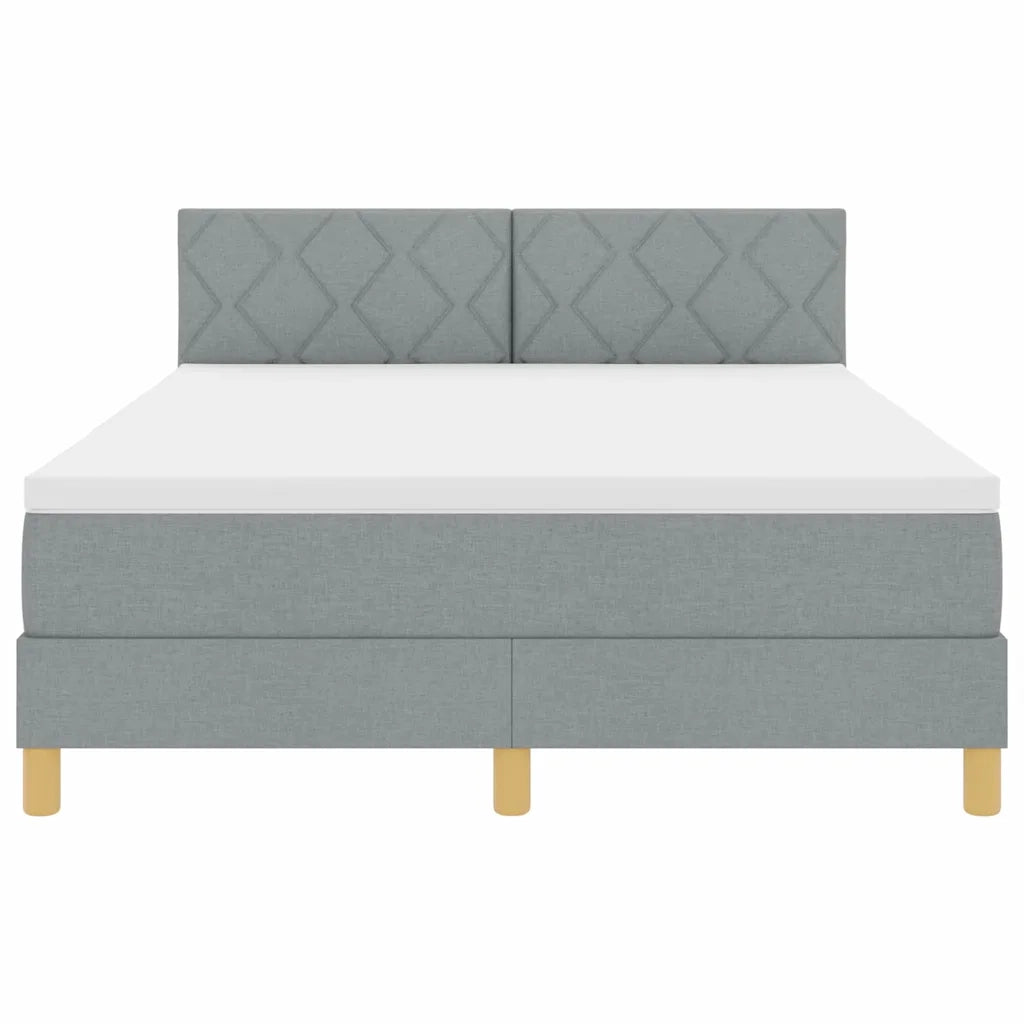 Letto a Sorgente LED con led Grigio chiaro 140 x 200 cm Tessuto 3342520