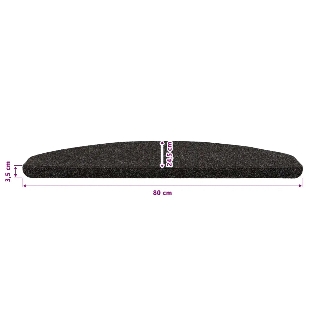 Tappetini per scale autoadesivi 15 pz | Gradini per Scale Nero 80 x 28 x 3,5 cm