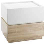 Comodino impilabile con 2 cassetti ¨C Xylo ¨C bianco e naturale