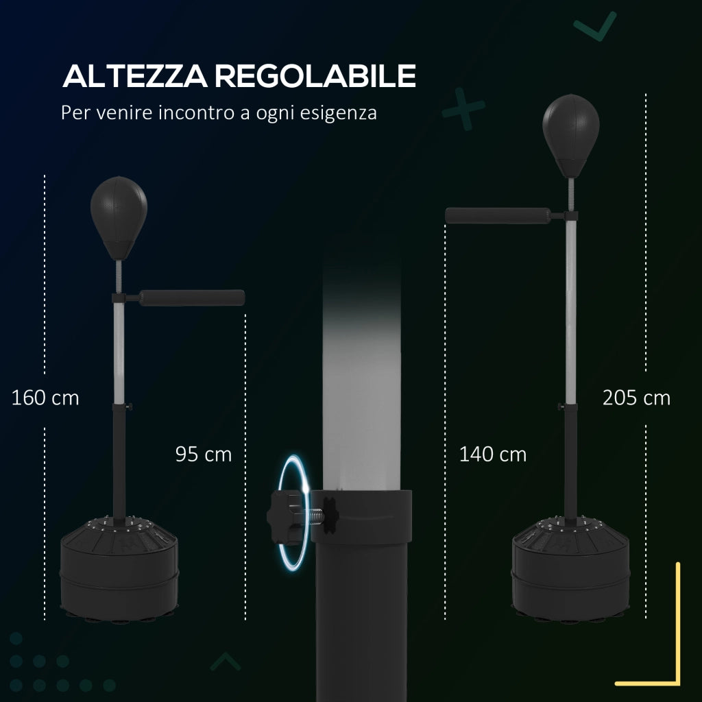 Punching Ball con Barra Girevole Regolabile ¨C Minimal ¨C Nero