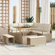 Set Divano da Giardino con cuscino 8 pcs Beige polyrattan 3362516