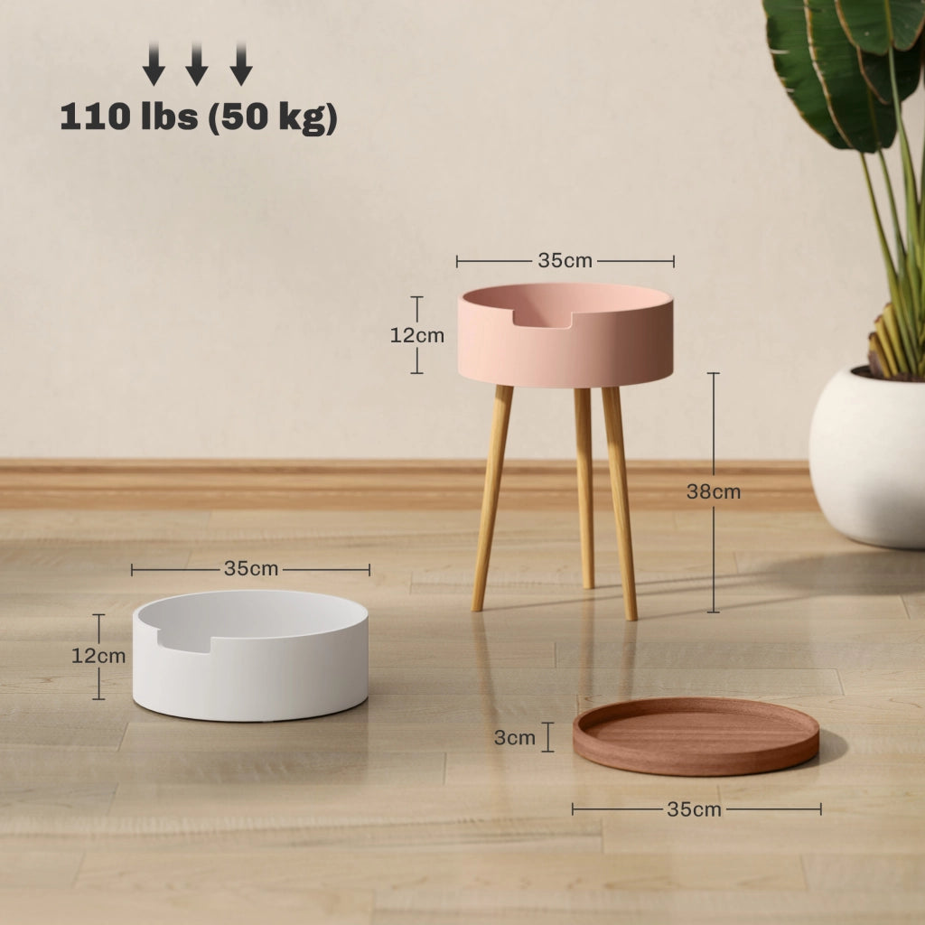 Set 2 Tavolini da Caff¨¨ con 3 Livelli e Vani Contenitore ¨C zephmum ¨C Multicolore