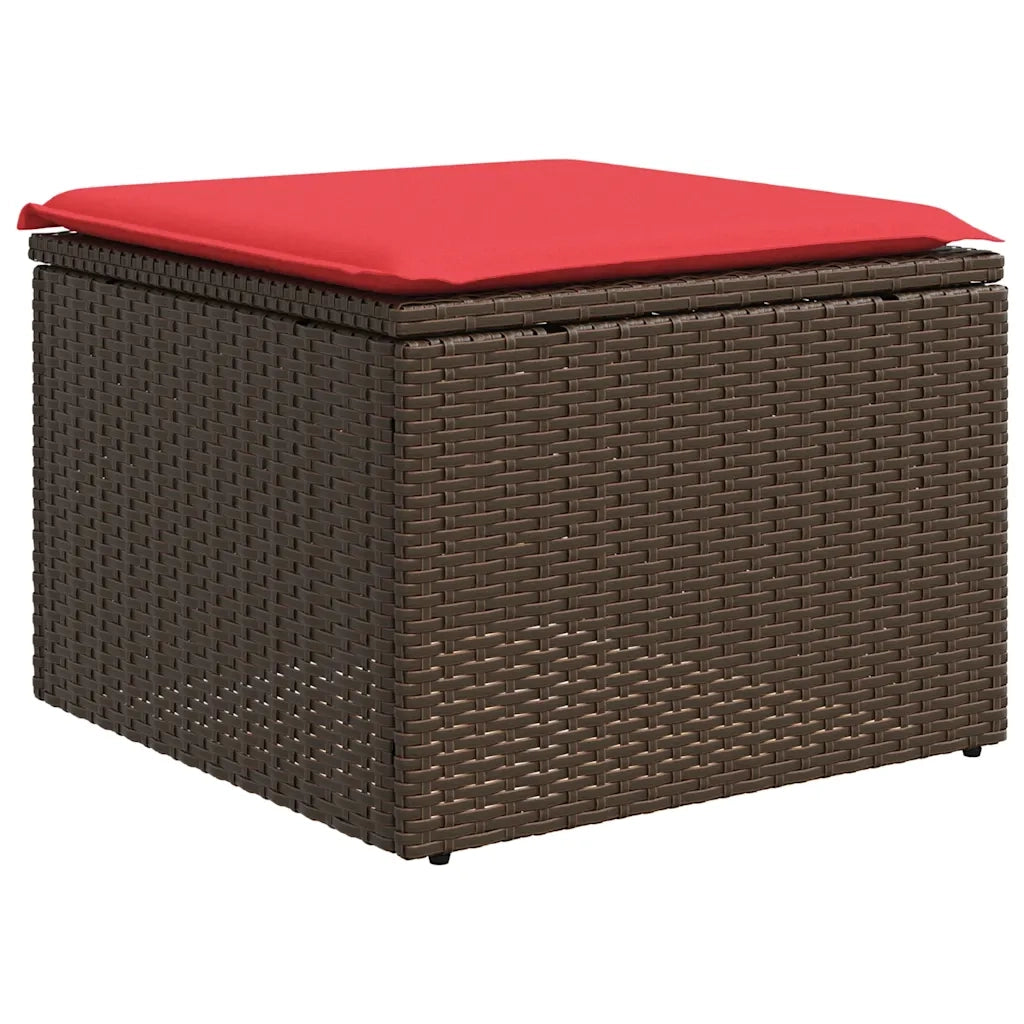 Set Divano Giardino 4 pz con Cuscini Marrone Polyrattan Acacia 3328667