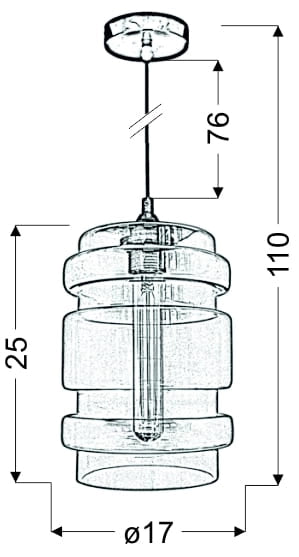 Candellux DECORADO lampada a sospensione E27 vetro verde