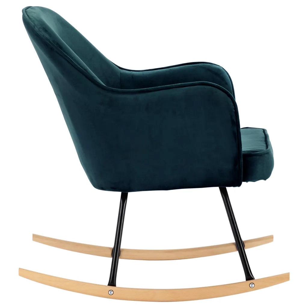 Sedia a Dondolo Blu in Velluto 289518