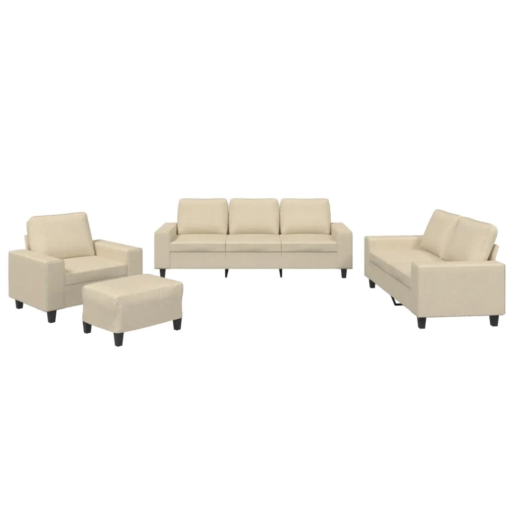 Set di Divani 4 pz Crema in Tessuto 3201876