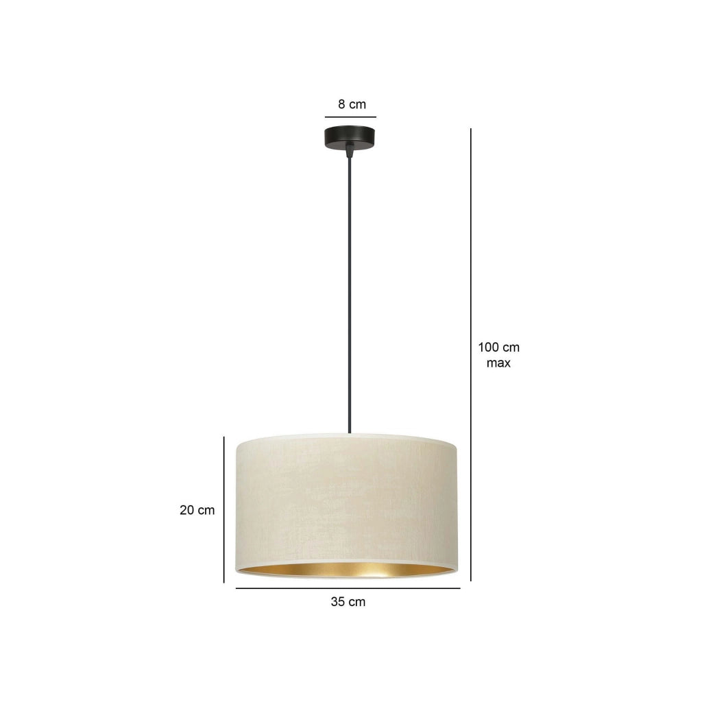 Lampada a sospensione Emibig Hilde Ø35 crema E27 dimmer