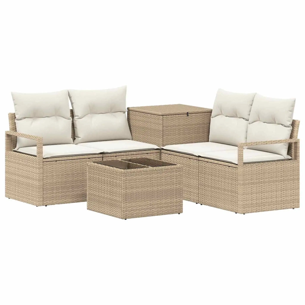 Set di divani 6 pz Beige e Bianco Crema 3447252