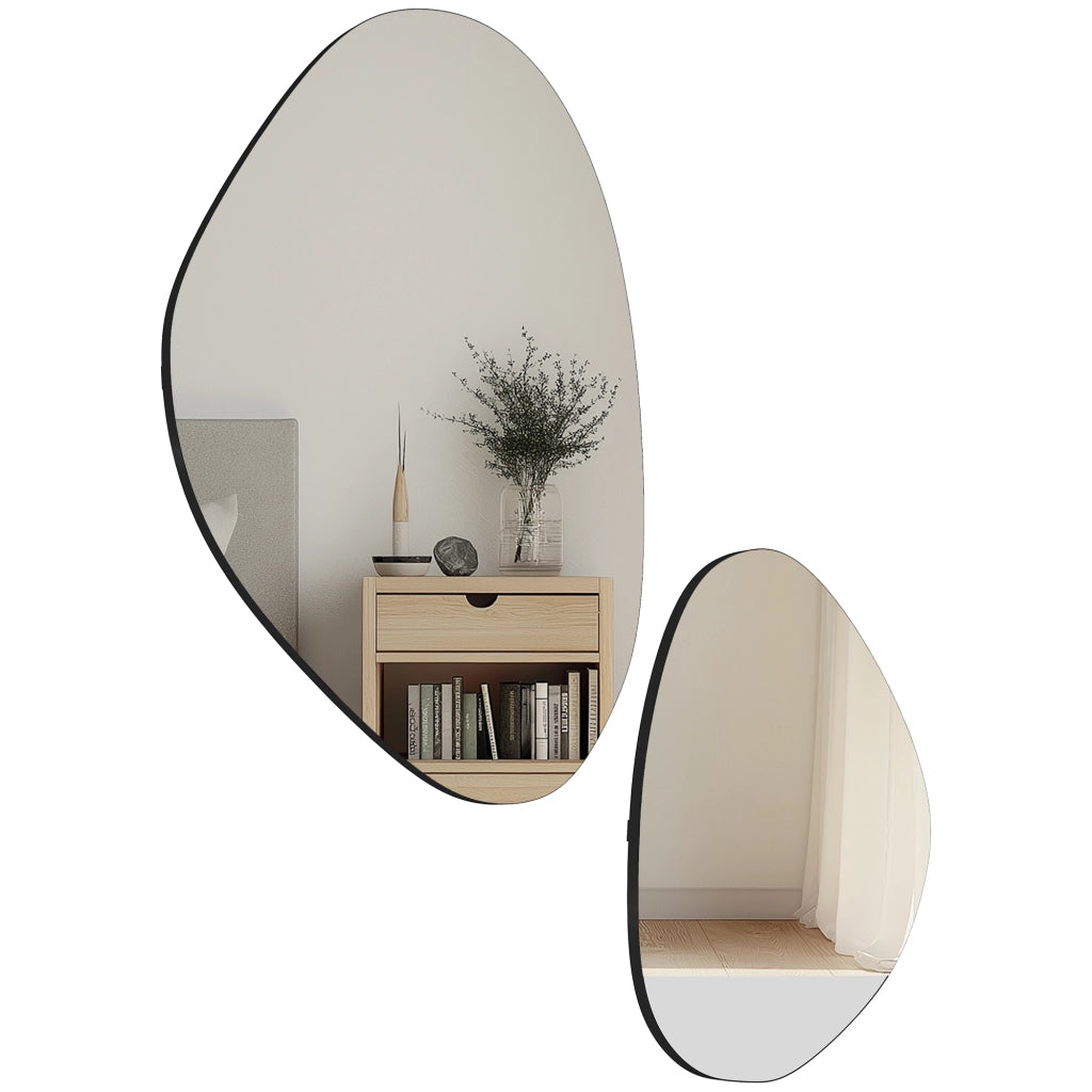 Specchio da bagno ¨C Minimal ¨C 70x46 cm, 31x49,5 cm, nero, metallo