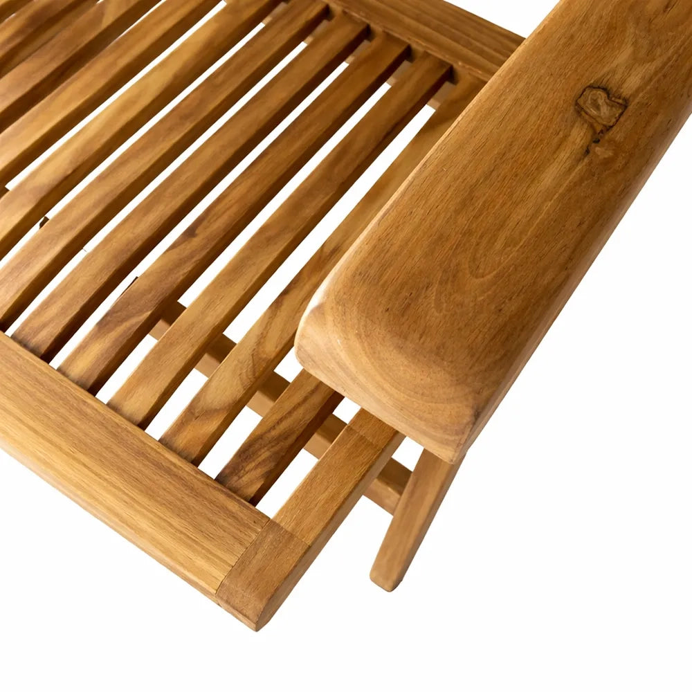 Sedia Pieghevole con Braccioli in Teak - Bali