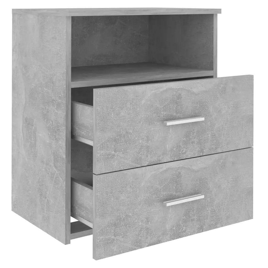 Comodini 2 pz-Set di 2 Tavolino da notte Grigio Cemento 50x32x60 cm