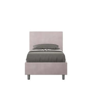 Letto singolo con rete imbottito 80x210 microfibra glicine Adele