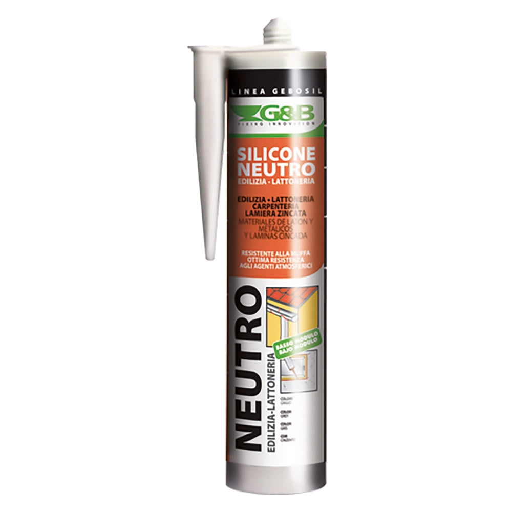 SILICONE NEUTRO PER LATTONERIA 'GEBOSIL' grigio ml 310- 24 pezzi  - G&B