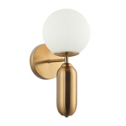 Applique minimal bronzo anticato sfera bianca E27 Italux