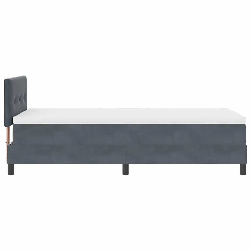Letto a molle con materasso Grigio scuro 80 x 200 cm Velluto 3339135