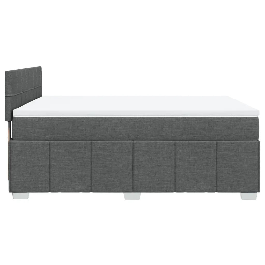 Giroletto a Molle con Materasso Grigio Scuro 160x200 cm Tessuto 3287120