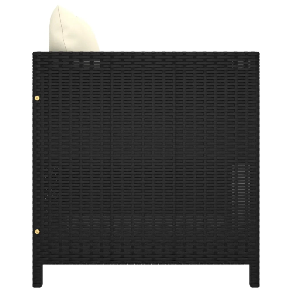 Set Divani da Giardino 5 pz | Set Salotto da Giardino con Cuscini in Polyrattan Nero