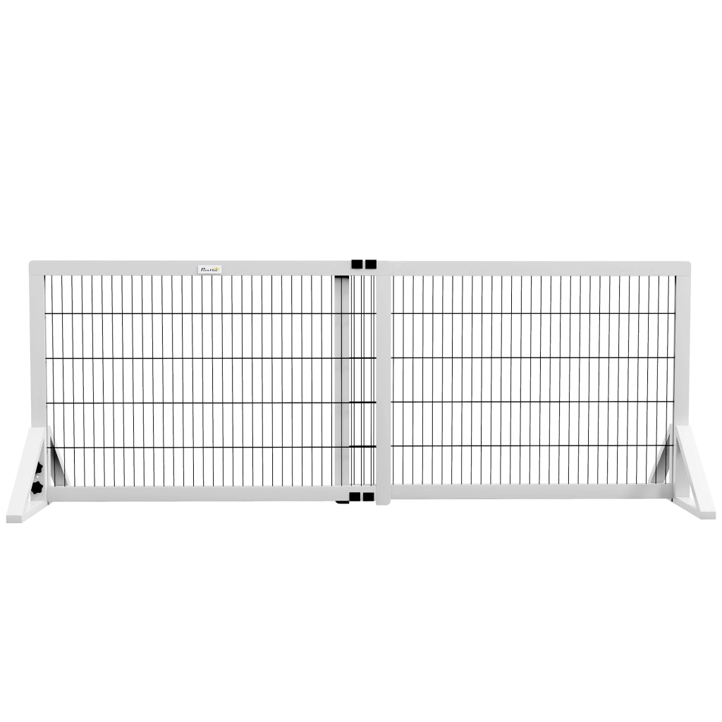 Cancelletto di sicurezza per cani 2 pannelli regolabile 101-181 cm ¨C Xylo ¨C legno acciaio bianco
