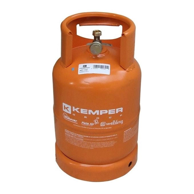 Kemper 1161 Bombola GPL Vuota Ricaricabile 3 Kg Attacco Italia Valvola Sicurezza colore Arancio