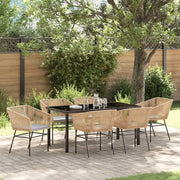 Set da Pranzo per Giardino con cuscino 7 pcs Marrone