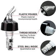 Set di 6 tappi per bottiglie, calibri per alcolici da 28 ml (1 oz), dispenser di shot, automatico per vino, tequila, cocktail, whisky, rum e altri alcolici per home bar (trasparente)