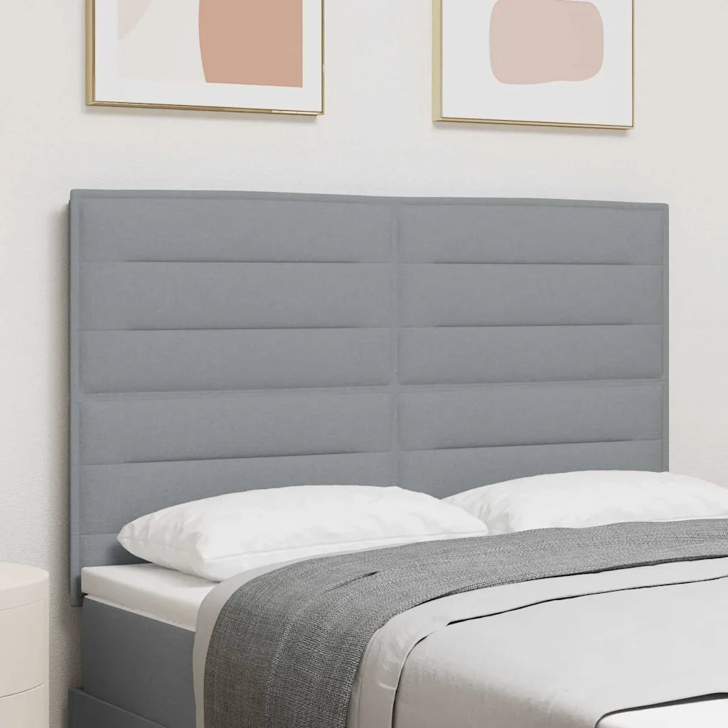 Testiera LED con strisce LED Grigio chiaro 144 cm Tessuto 3338286