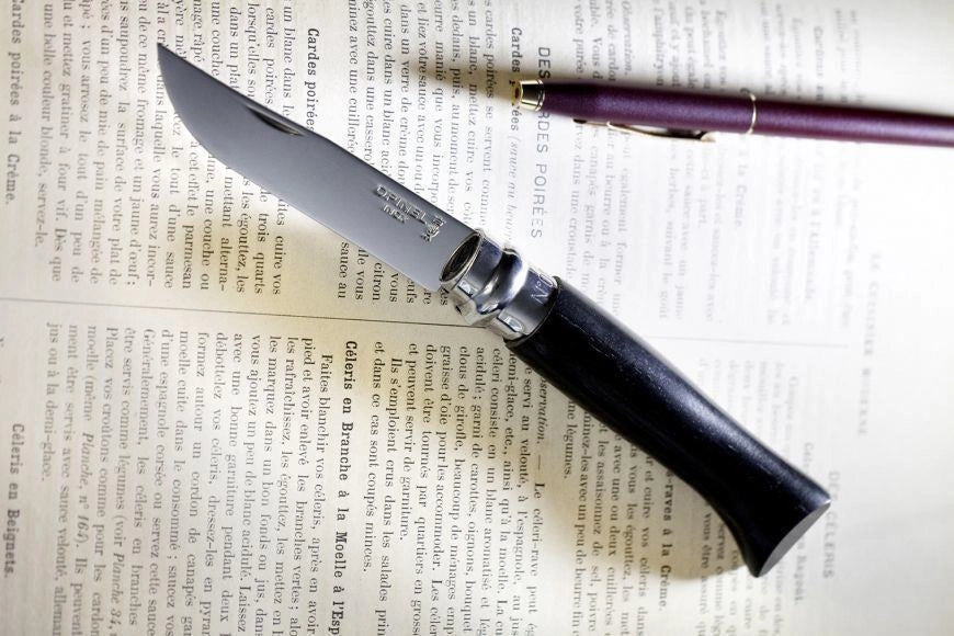 OPINEL 1010358810 Coltello Pieghevole Inox con Manico in Faggio Lunghezza Lama 8,5 cm colore Grigio