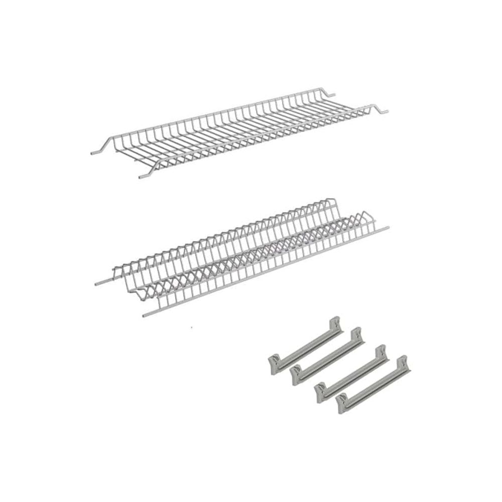 Scolapiatti Colapiatti In Acciaio Inox Compelto Di Staffe Di Montaggio Per Pensili Da 90Cm Lunghezza 86Cm