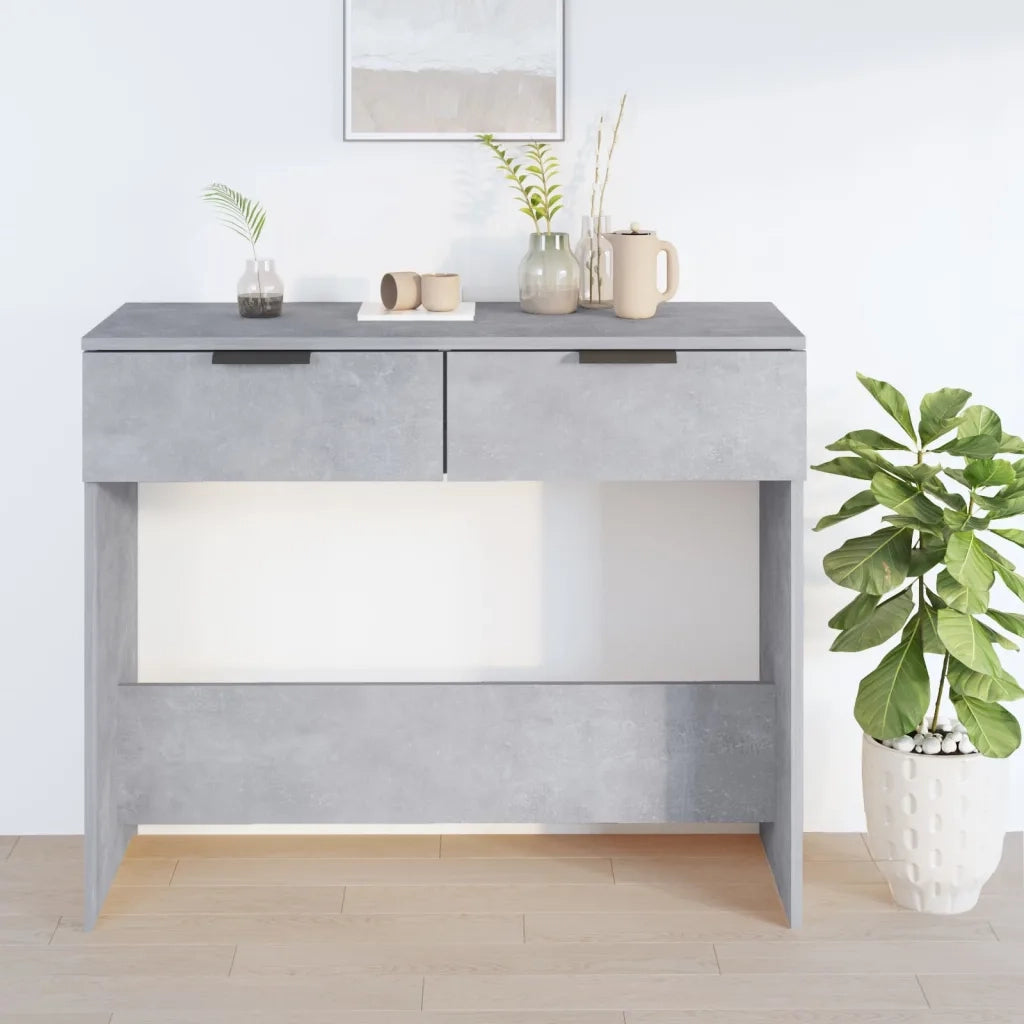 Tavolino da Salotto-Tavolino da soggiorno-Tavolo Grigio Cemento 90x36x75cm Legno Multistrato