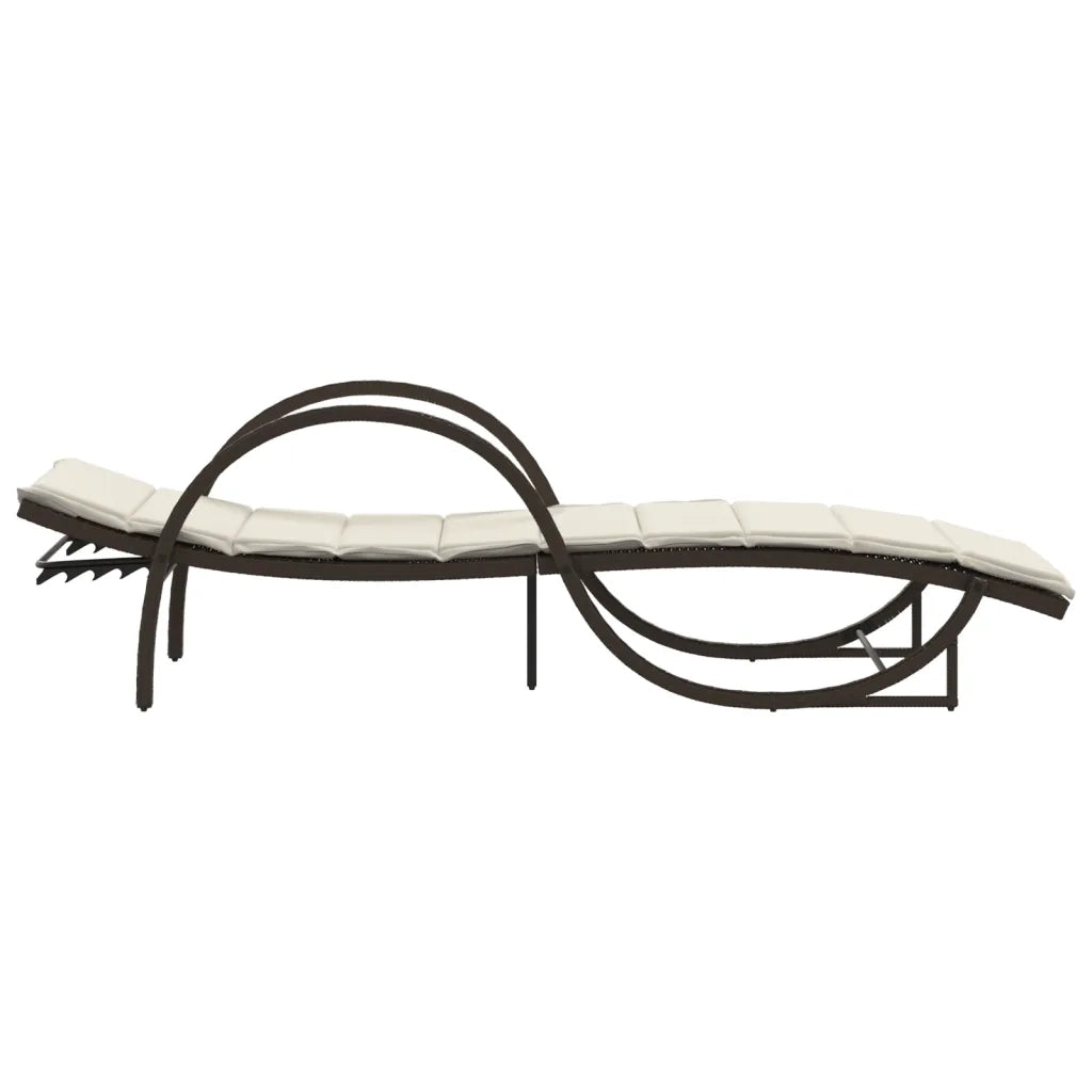 Lettini Prendisole 2 pz con Cuscini Marrone in Polyrattan