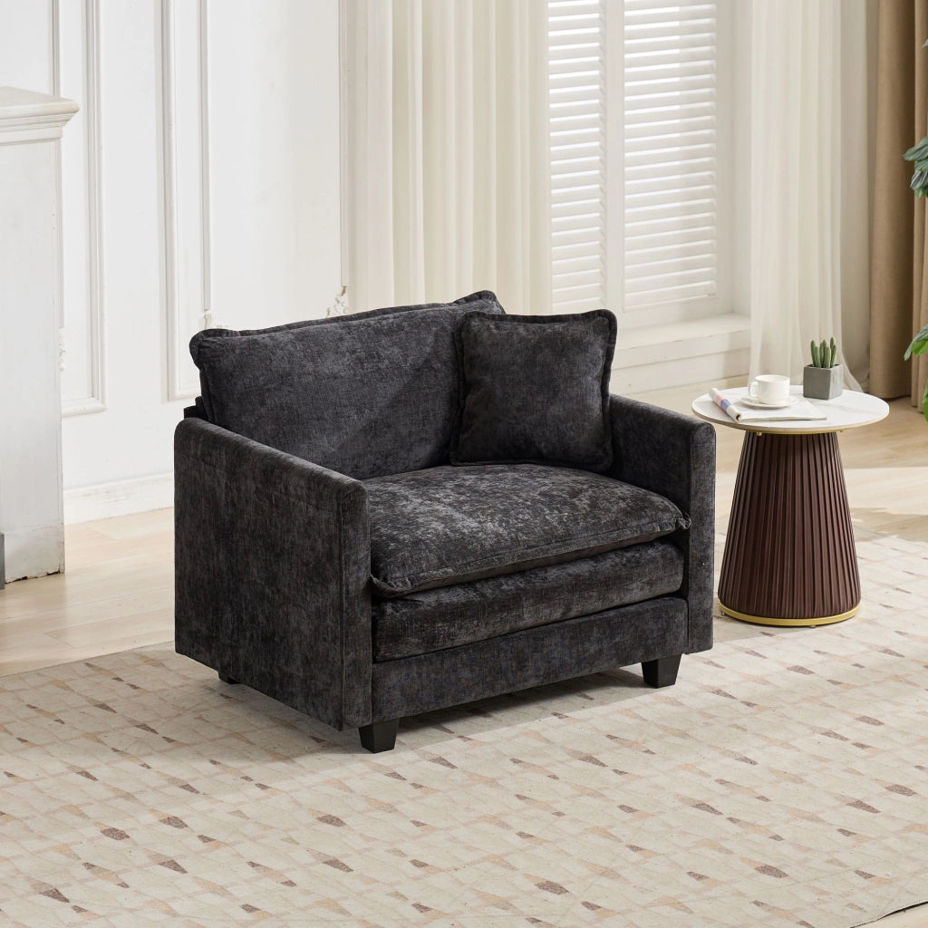 Poltrona Cloud ¨C Xylo ¨C Chenille Nero, Cuscino Imbottito