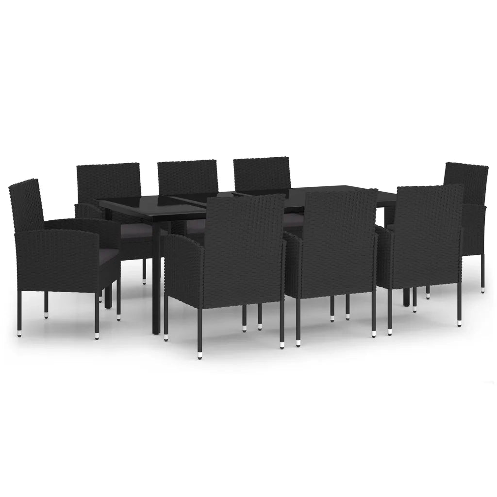 Set da Pranzo da Giardino 9 pz Nero 3099618