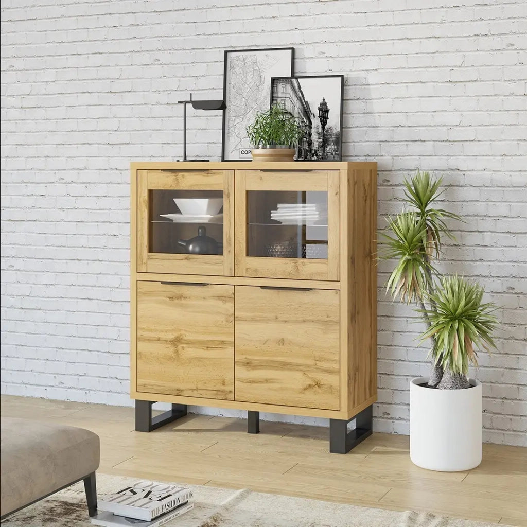 Credenza della collezione design MILO. Colore rovere. Mobile ideale per la tua sala da pranzo.