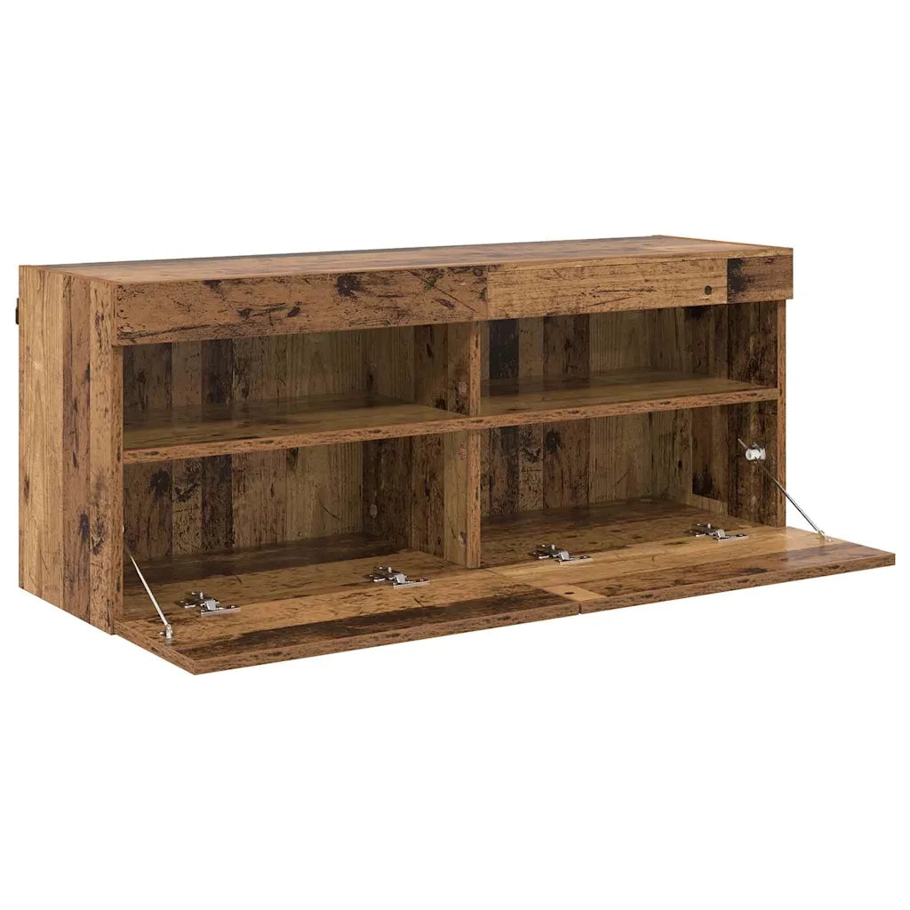 Mobile TV da parete con LED Legno vecchio 100 x 30 x 40 cm 882983