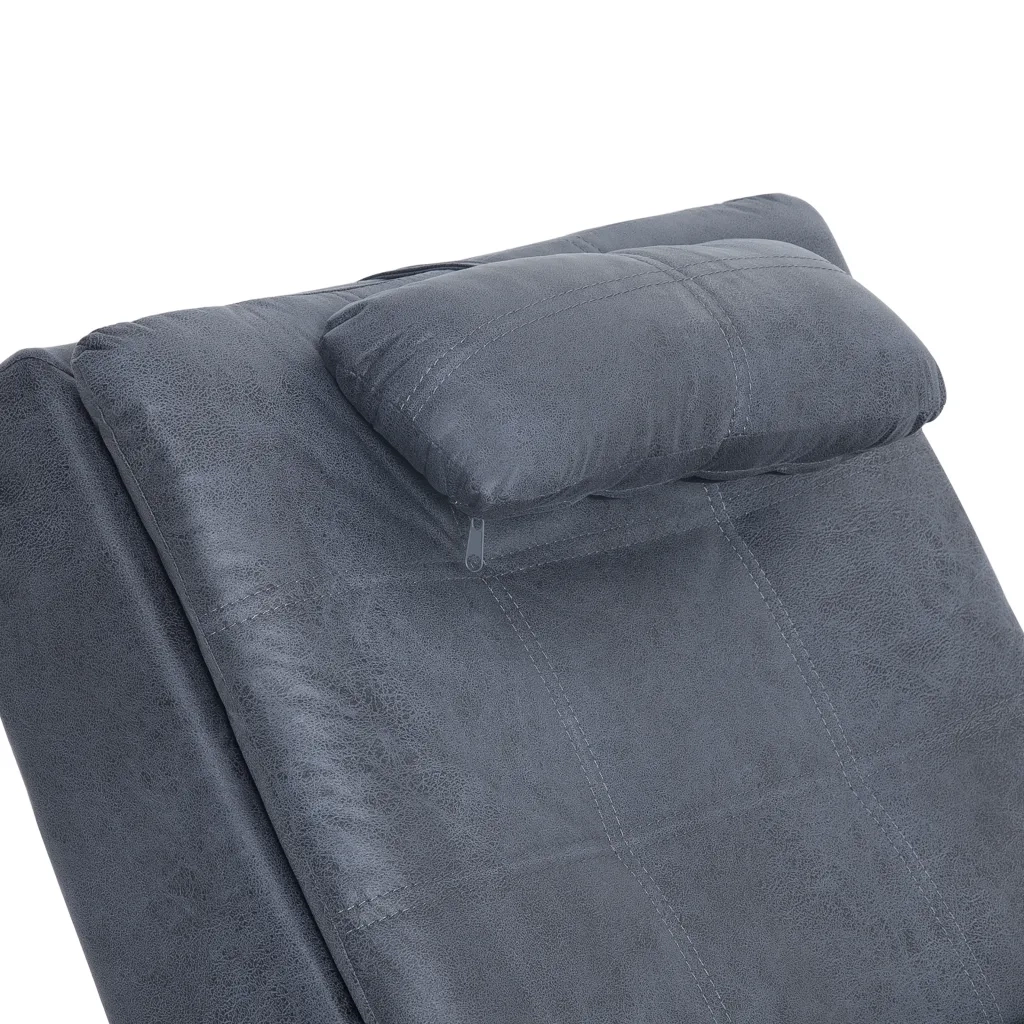 Sdraio Massaggiante con Cuscino Grigia Similpelle Scamosciata CFW1270085