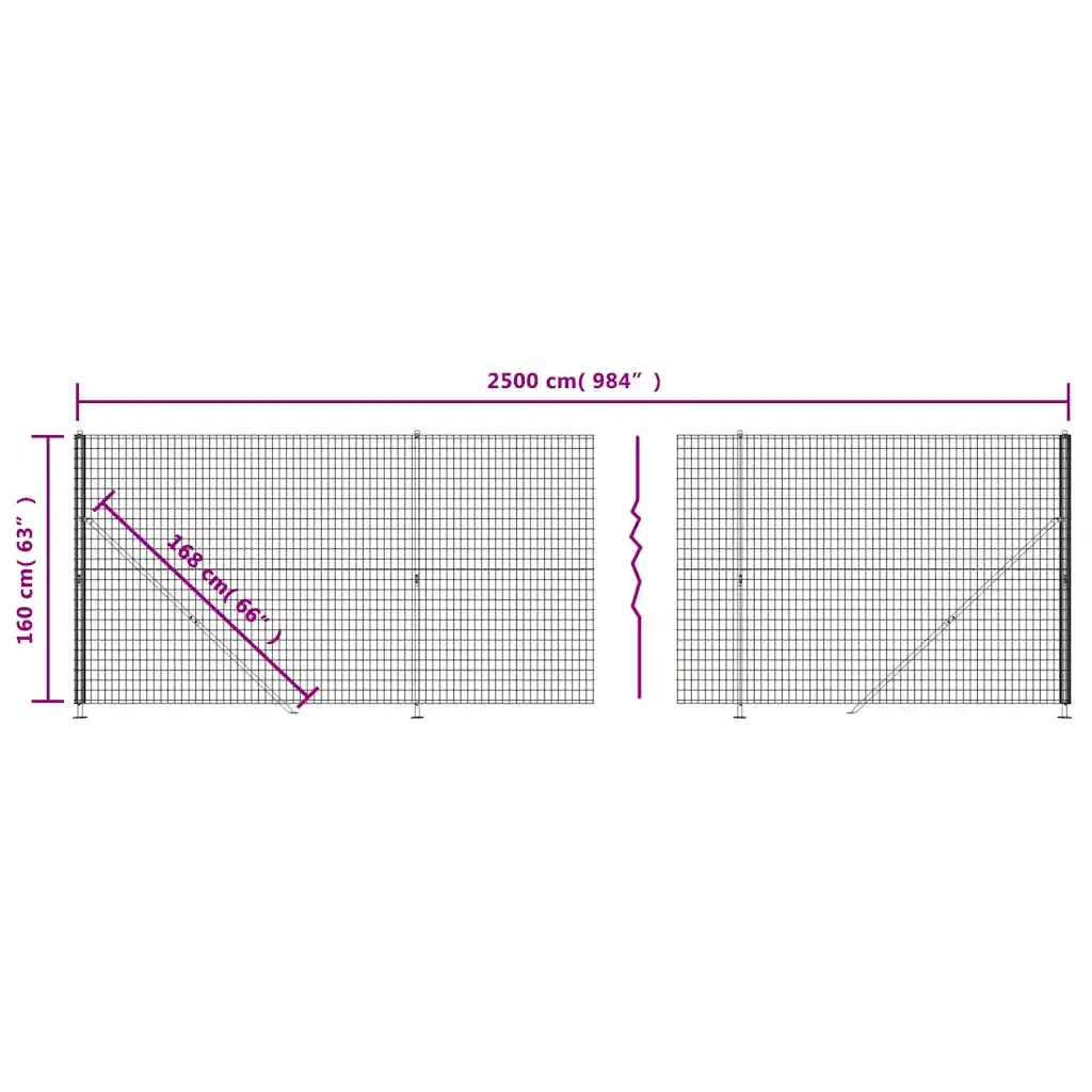 Recinzione da Giardino | Recinzione Metallica con Flangia Antracite 1,6x25 m