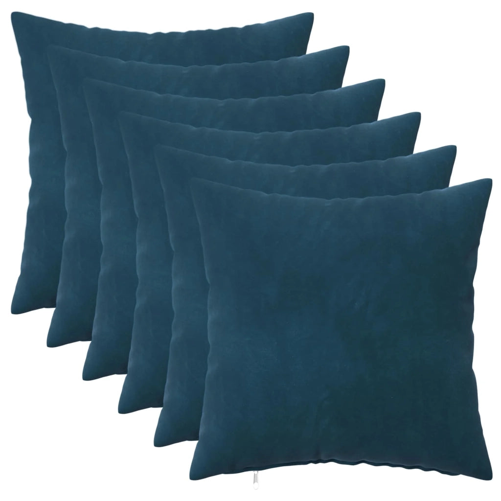 Cuscino con cuscino HEERLEN 6 pz Blu Velluto 924494