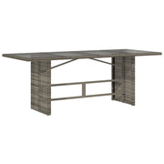 Tavolo da Giardino | Tavolino da esterno Piano in Vetro Grigio 190x80x75cm Polyrattan