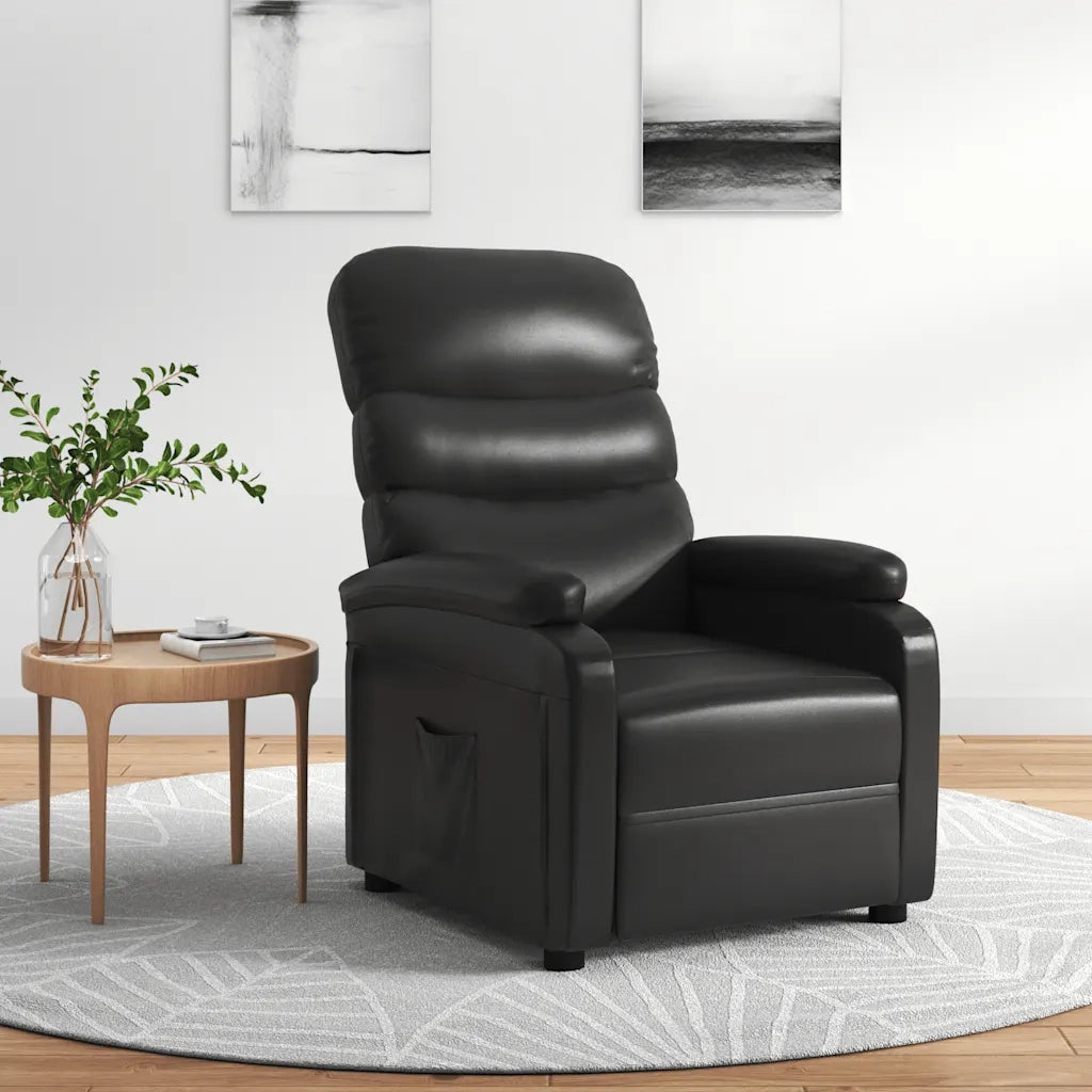 Poltrona Reclinabile Nera in Similpelle 342686