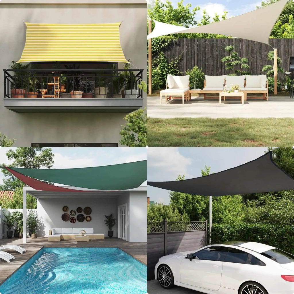Vela Parasole | Telo Ombra | Vela da ombra solare Giallo e Bianco 3 x 3 m