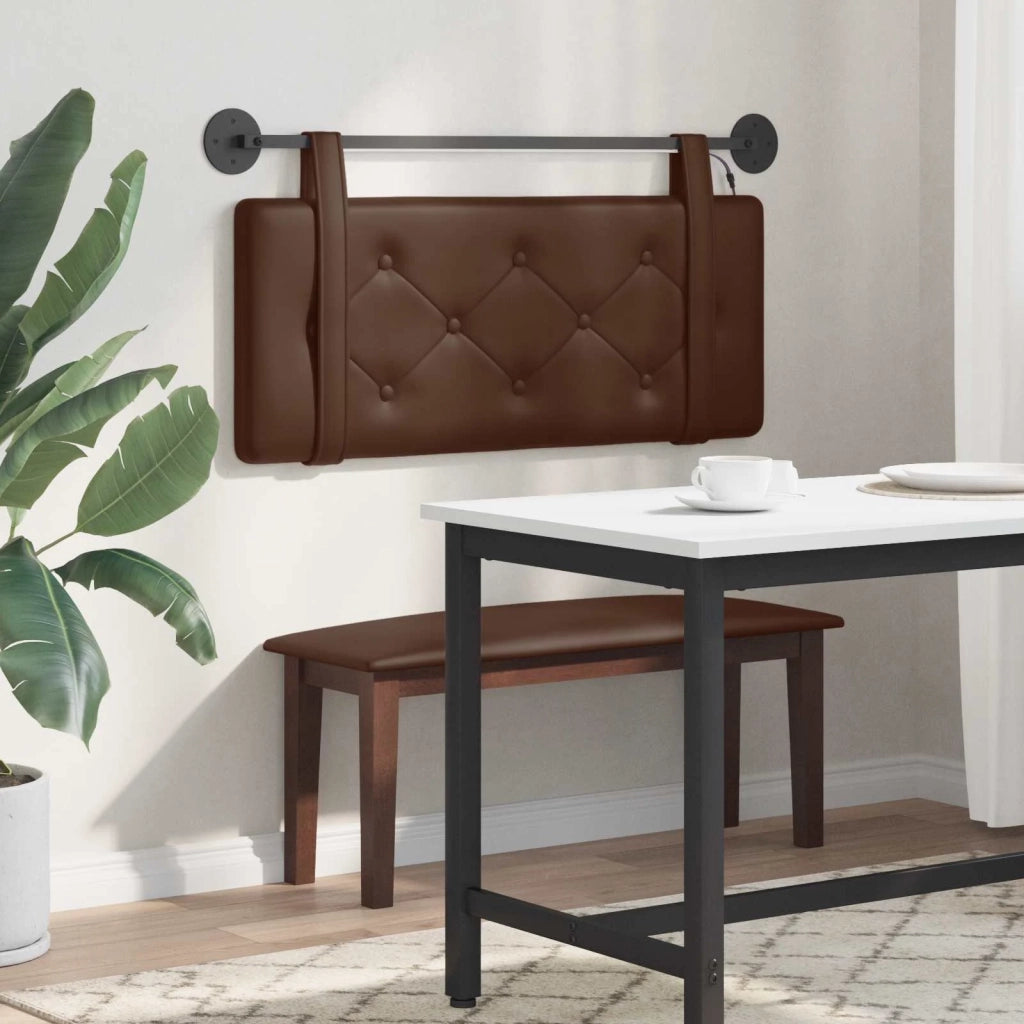 Testiera | Testata sospesa Con luce LED Marrone Similpelle
