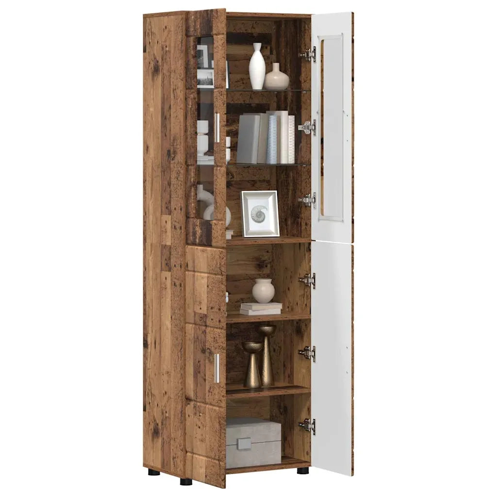 Credenza con lo scaffale FLORIN Legno vecchio 60 x 35 x 182 cm